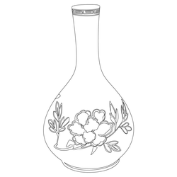 청화백자 모란문 병(58054)