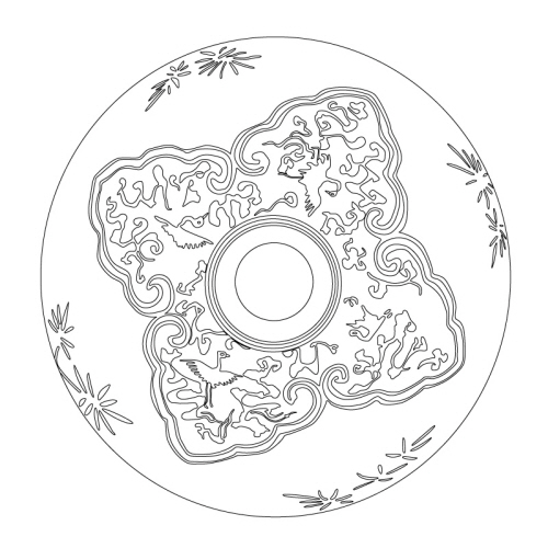 청자연꽃 · 국화 · 대나무 · 인물무늬 매병(24336)