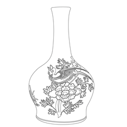 청화백자 모란·새문 병(57716)