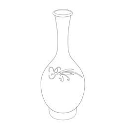 백자 청화 풀꽃문 병(116259)