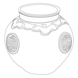 청화백자수자문항아리(61390)