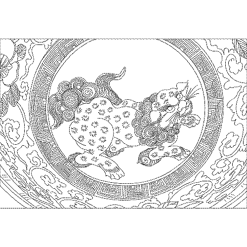 사자무늬채색바리(113985)