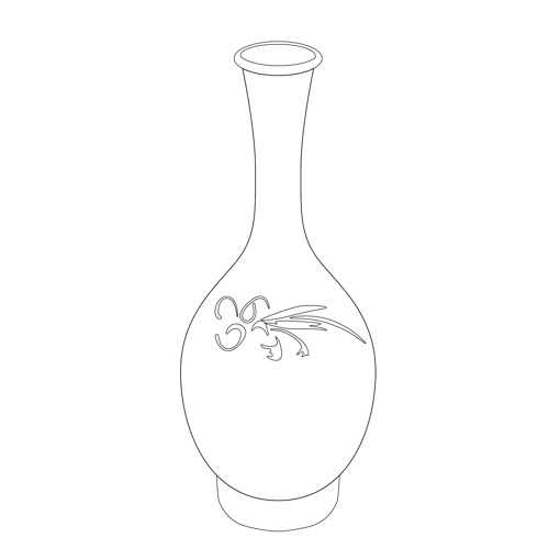 백자 청화 풀꽃문 병(116259)