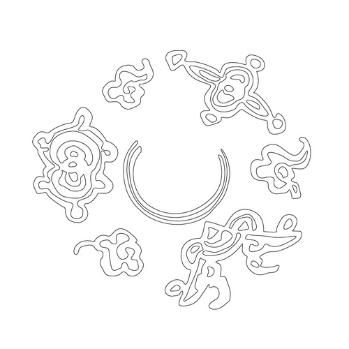 청화백자둥근모양받침(16573)