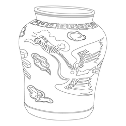 청화백자 구름봉황문 항아리(57678)