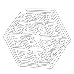 청화백자격자문소연적(17993)