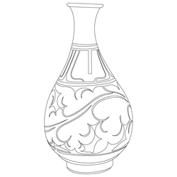 분청사기 박지 덩굴문 병(57745)