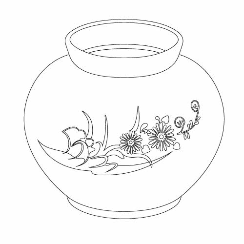 청화백자화초문단지(110232)