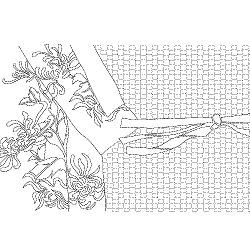 회보라색 국화 채화문단 솜저고리(114804)