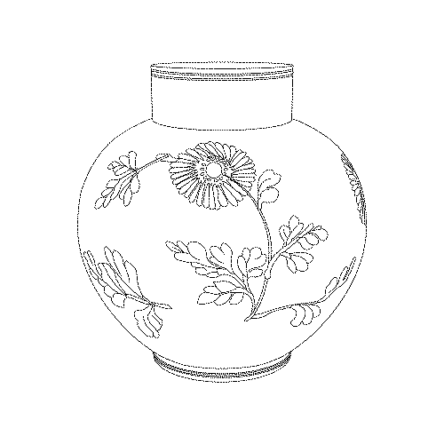 백자국화무늬호(113934)