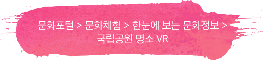 문화포털 > 문화체험 > 한눈에 보는 문화정보 > 국립공원 명소 VR