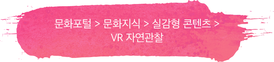 문화포털 > 문화지식 > 실감형 콘텐츠 > VR 자연관찰