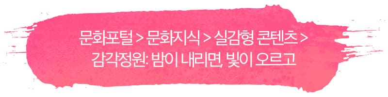 문화포털 > 문화지식 > 실감형 콘텐츠 > 감각정원: 밤이 내리면, 빛이 오르고