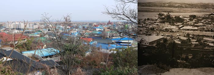 (왼쪽부터) 2016년 강경 시내 모습 / 1960~70년대 강경의 모습 ⓒ 문화포털 기자단 장은진