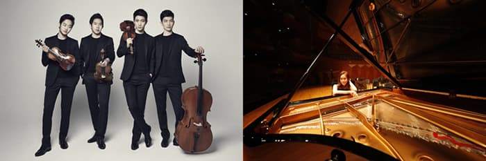 (좌)노부스 콰르텟, (우)피아니스트 손열음 ⓒ 수원문화재단