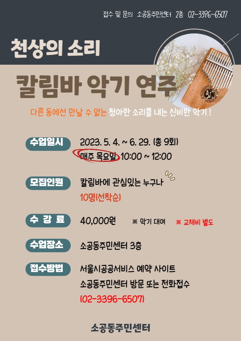 천상의 소리 칼림바 악기 연주 