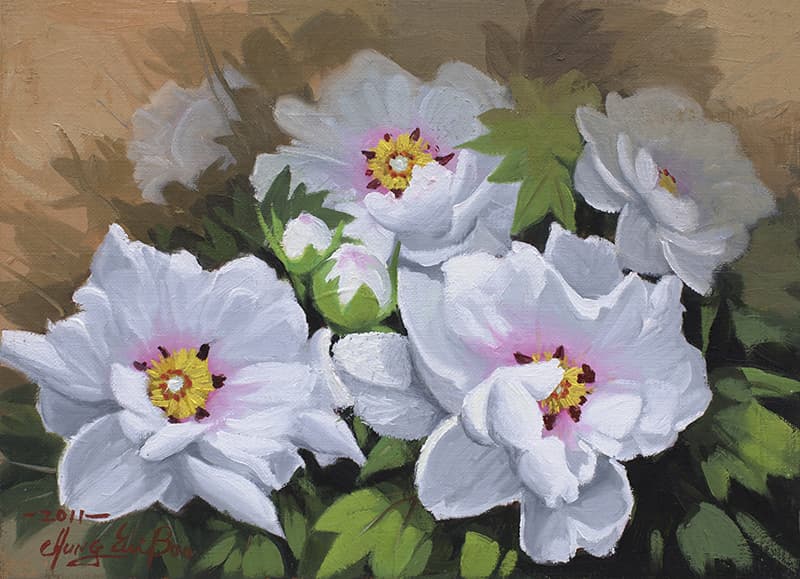 화합(모란) | Oil on canvas, 33.4x24.2cm, 2011