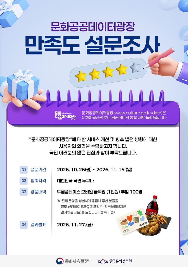 2026년 문화공공데이터 플랫폼 만족도 조사